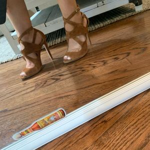 Zara brown suede heels